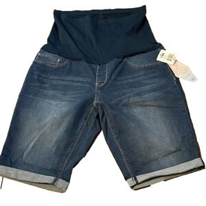 luxe denim maternity shorts, size XL, NWTS